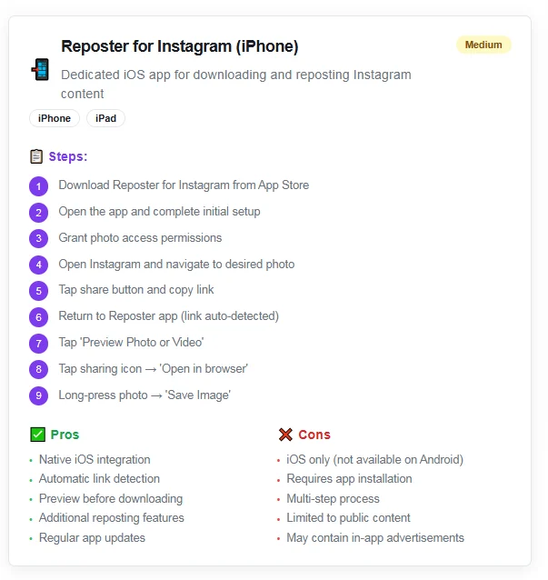 Reposter for Instagram (iPhone)