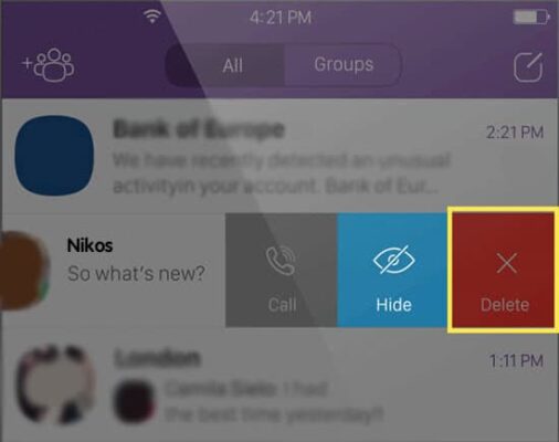 How do I delete Viber messages, the right way Διαγράφω ολόκληρη τη συνομιλία viber σε iphone