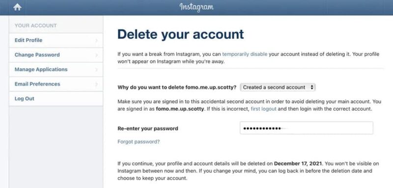 Πως γίνεται η διαγραφη instagram απο κινητο; Βήμα βήμα η απενεργοποίηση instagram διαγραφή λογαριασμού instagram