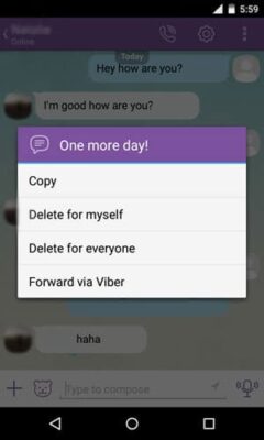 Διαγραφή επιλεκτικών συνομιλιών Viber