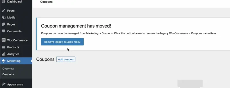 coupon management has moved