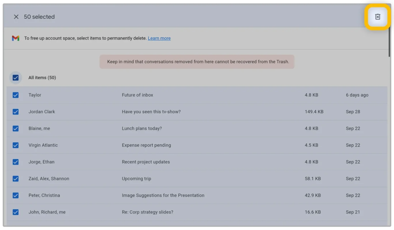 Γεμισε το gmail, δείτε πως γίνεται η απελευθέρωση χώρου στο gmail σας εύκολα Μόνιμη διαγραφή