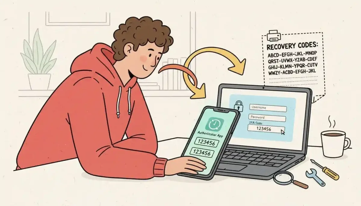 Διόρθωση ώρας και χρήση recovery codes ως plan B