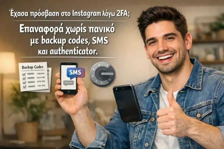 Έχασες πρόσβαση στο Instagram λόγω 2FA; ανάκτηση Instagram 2FA χωρίς πανικό με backup codes, SMS και authenticator 1