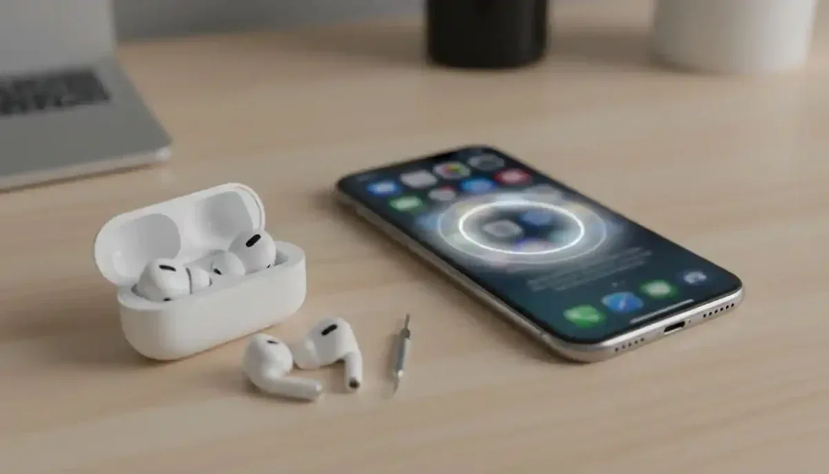 iPhone troubleshooting (blurred UI)