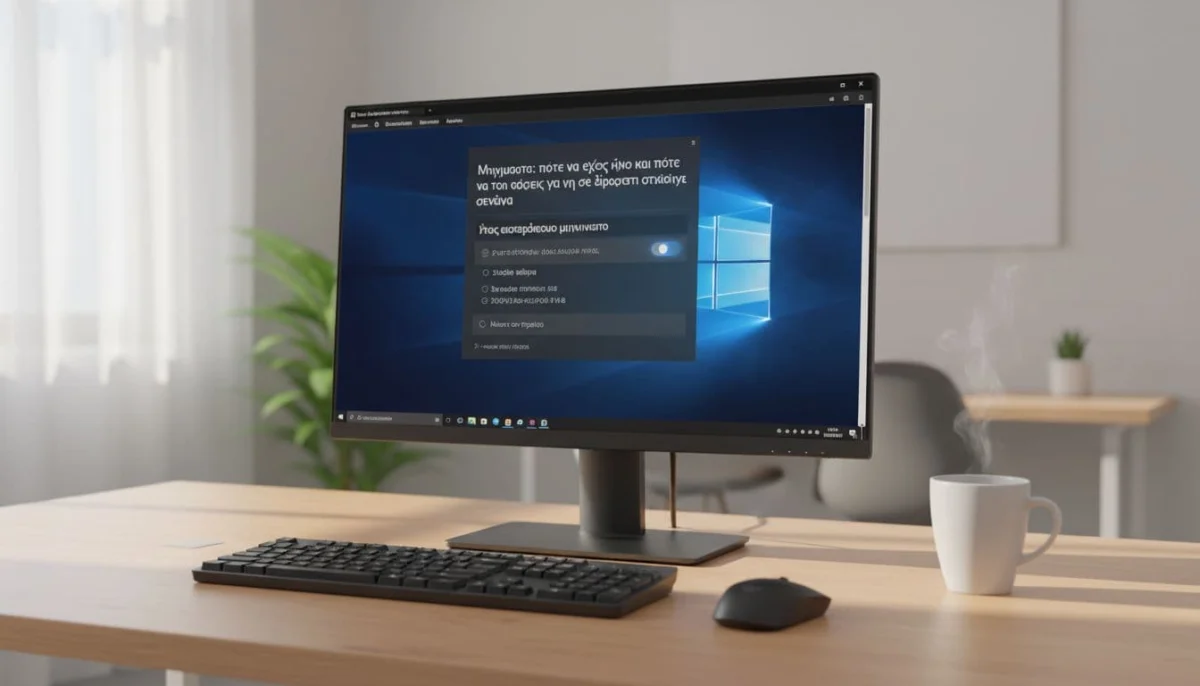 Viber desktop app open on a Windows PC screen displaying the notifications settings panel focused on message sounds toggle options like play on every message or first only, set on a minimalist office desk with keyboard, mouse, and coffee mug under soft natural lighting.