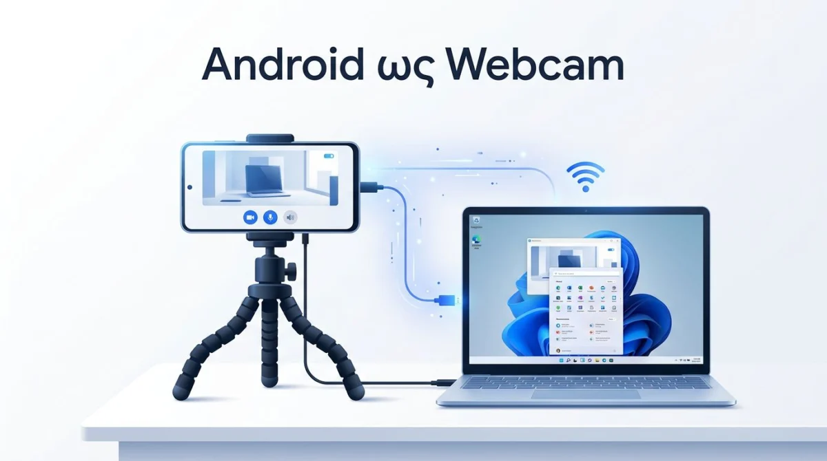 Android ως webcam στα Windows 11: USB, Wi-Fi και ρυθμίσεις 1